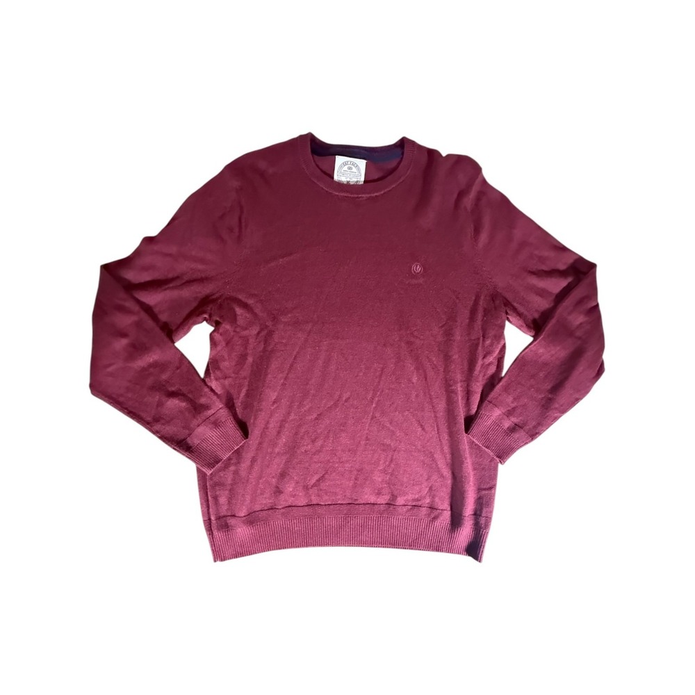 Fat Face Sweater Adult Large Red Solid Crewneck Pullover Thin Wool Blend Mens